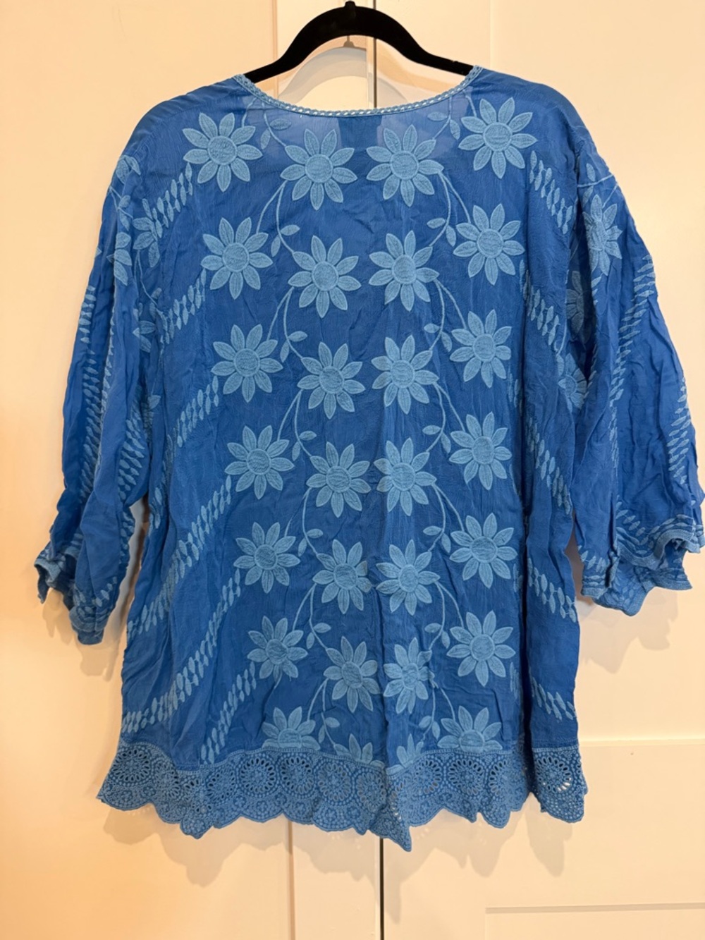 Johnny Was Milano Tunic in Blue Size XL EUC Cottagore Cabincore Boho - Picture 12 of 13